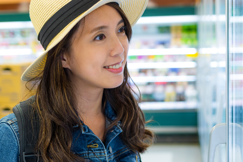 woman shopping in convenience store